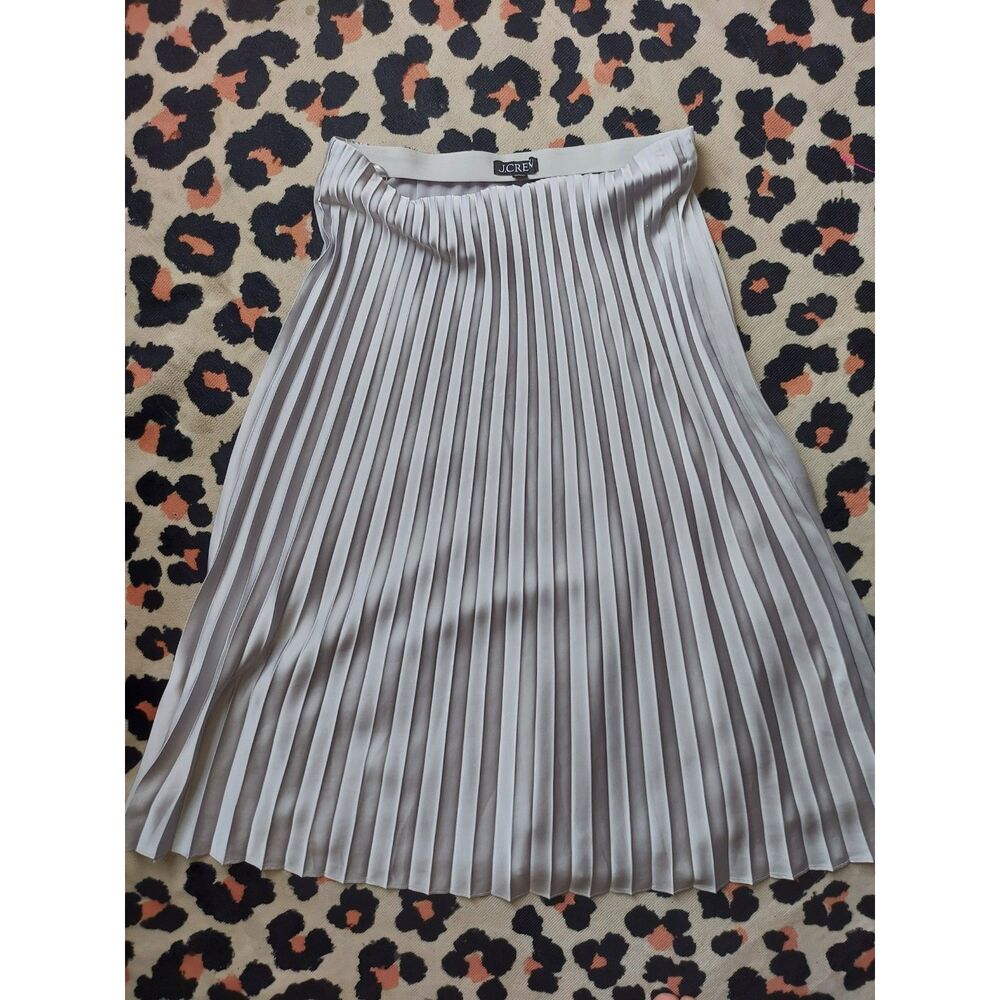 J.Crew Gwyneth Pleated Long Skirt Silver Metallic Sz M